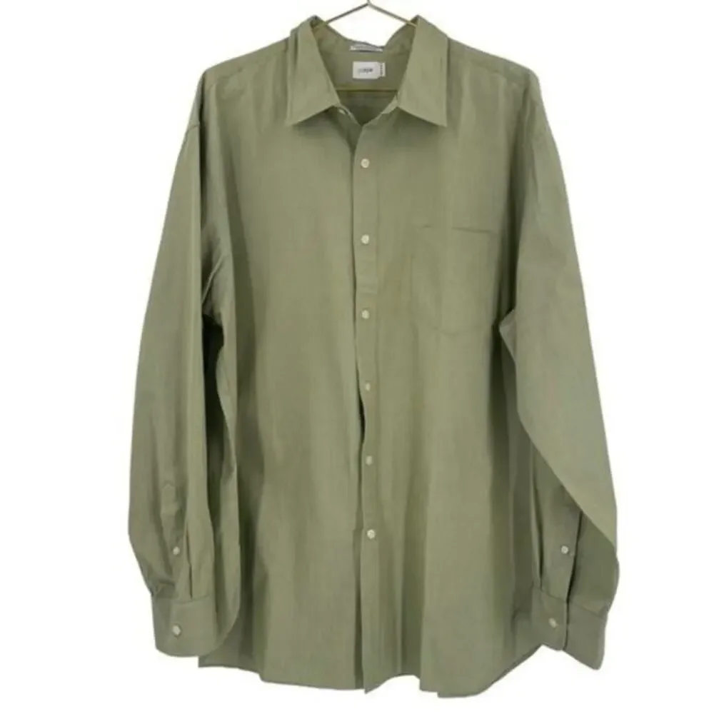 J. Crew Green And White Striped Button-Down Shirt Size XL (17 - 17 1/2)